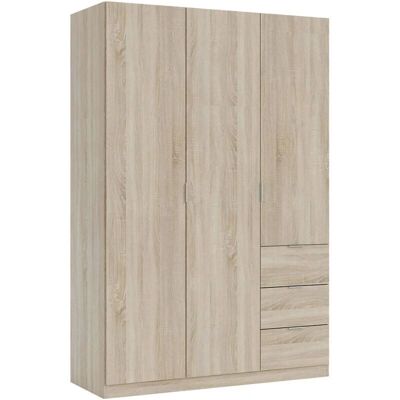 DMORA Armario - 3 Puertas, 3 Cajones, Melamina, 135x52x200cm DMORA Armario - 3 Puertas, 3 Cajones, Melamina, 135x52x200cm