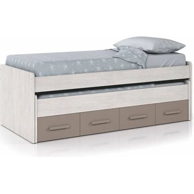 Letto singolo DMORA Spokane - con cassetti e letto estendibile Letto singolo DMORA Spokane - con cassetti e letto estendibile