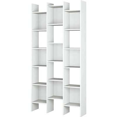 Estantería Dmanis de DMORA - 18 estantes - Oficina moderna - Blanco Estantería Dmanis de DMORA - 18 estantes - Oficina moderna - Blanco