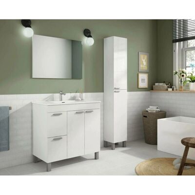 DMORA Lakewood Badezimmer-Unterschrank - Modern, Weiß Hochglanz DMORA Lakewood Badezimmer-Unterschrank - Modern, Weiß Hochglanz