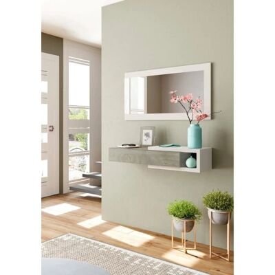 Mueble de entrada reversible Dmora con espejo - 95x26x69cm Mueble de entrada reversible Dmora con espejo - 95x26x69cm