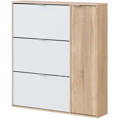 Mobile per scarpe Dmagnino - 4 ante, 5 ripiani, moderno, 106x22x115 cm - Legno & Bianco Mobile per scarpe Dmagnino - 4 ante, 5 ripiani, moderno, 106x22x115 cm - Legno & Bianco