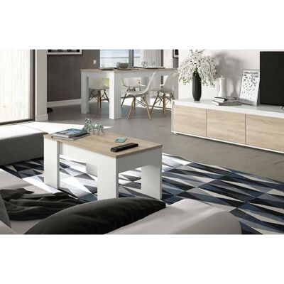 DMORA Tavolino Rovere e Bianco - Regolabile DMORA Tavolino Rovere e Bianco - Regolabile