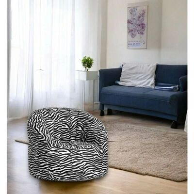 Talamo Italia Dmora Sedia Rotonda Effetto Zebra - Arredamento Talamo Italia Dmora Sedia Rotonda Effetto Zebra - Arredamento