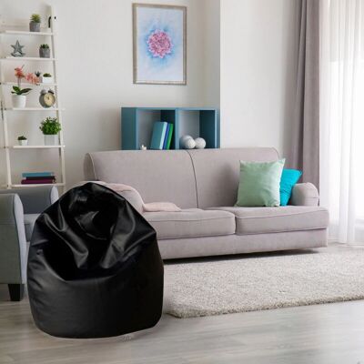 Talamo Italia Dmora Schwarzer Pouf - Pouf/Sacco-Stuhl Talamo Italia Dmora Schwarzer Pouf - Pouf/Sacco-Stuhl
