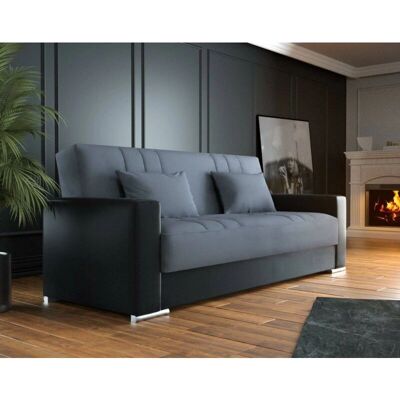 DMORA Moderner 3-Sitzer Eco-Leder & Stoff Schlafsofa - Schlafsofa DMORA Moderner 3-Sitzer Eco-Leder & Stoff Schlafsofa - Schlafsofa