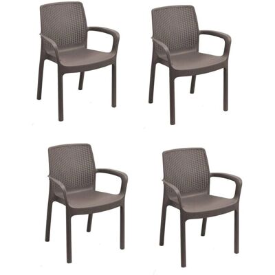Set di Sedie da Giardino DMORA Viterbo - Effetto Rattan, Made in Italy Set di Sedie da Giardino DMORA Viterbo - Effetto Rattan, Made in Italy