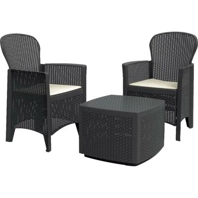 DMORA Set salotto da esterno Dkon - Effetto rattan - Italia DMORA Set salotto da esterno Dkon - Effetto rattan - Italia