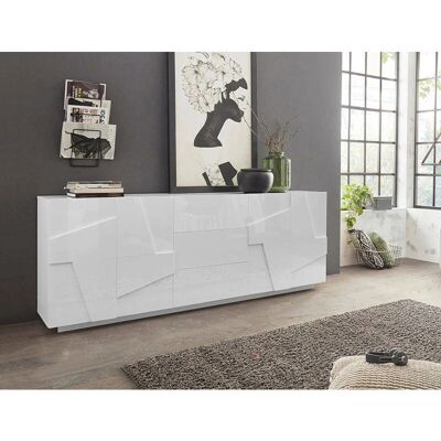 Dmora Buffet moderne avec 4 portes et 3 tiroirs - Cuisine/Table basse Dmora Buffet moderne avec 4 portes et 3 tiroirs - Cuisine/Table basse