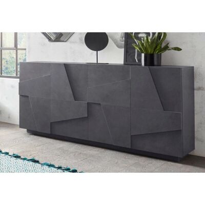 Aparador Moderno Gris Ceniza DMORA - 162x44x86cm Aparador Moderno Gris Ceniza DMORA - 162x44x86cm