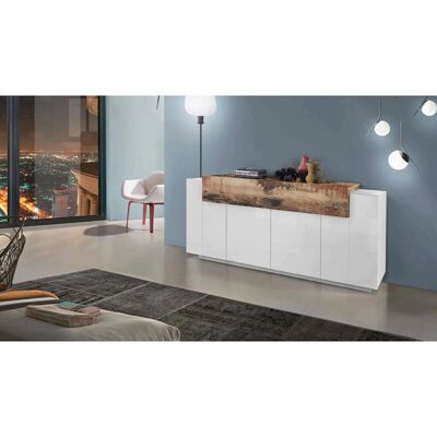 Dmora Blanco Moderno Aparador con 5 Puertas - Aparador Dmora Blanco Moderno Aparador con 5 Puertas - Aparador