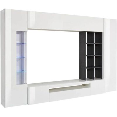 Dmora Dlazzar Wand-Einheit - TV-Möbel mit LED-Beleuchtung Dmora Dlazzar Wand-Einheit - TV-Möbel mit LED-Beleuchtung