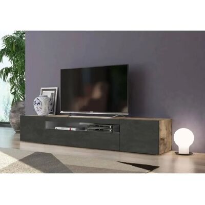 Mueble TV Dmora Arce Pizarra - 3 Puertas, 200x40x37cm Mueble TV Dmora Arce Pizarra - 3 Puertas, 200x40x37cm