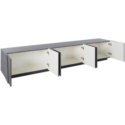 Dmora - Mueble de TV gris hecho en Italia con 6 puertas - Muebles para salón Dmora - Mueble de TV gris hecho en Italia con 6 puertas - Muebles para salón
