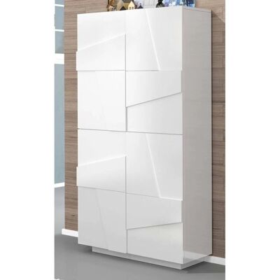 Dmora Dlerd Étagère à chaussures - 4 portes, Made in Italy, Blanc Dmora Dlerd Étagère à chaussures - 4 portes, Made in Italy, Blanc