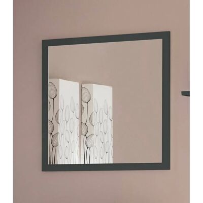 Espejo de Pared con Marco Dmora - 60x60cm, Antracita Brillante - Espejo Espejo de Pared con Marco Dmora - 60x60cm, Antracita Brillante - Espejo