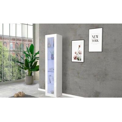 DMORA Weiße Vitrine mit LED - Glastürenschrank DMORA Weiße Vitrine mit LED - Glastürenschrank