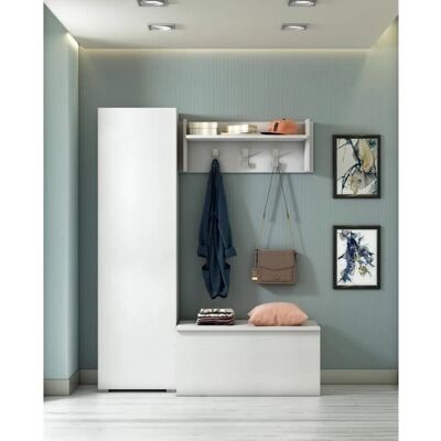 DMORA Ddarbo Stauraumschrank - Weiß - 50x30x182cm DMORA Ddarbo Stauraumschrank - Weiß - 50x30x182cm