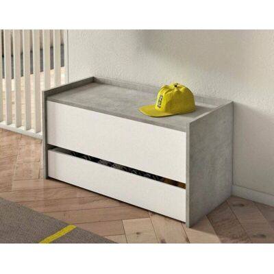 DMORA Dgaiard - Banco de almacenamiento, Blanco, 90x40x46 cm - Mueble de almacenamiento DMORA Dgaiard - Banco de almacenamiento, Blanco, 90x40x46 cm - Mueble de almacenamiento