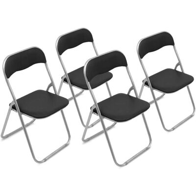 Dmora - Juego de 4 sillas plegables negras - 43x47x78 cm Dmora - Juego de 4 sillas plegables negras - 43x47x78 cm