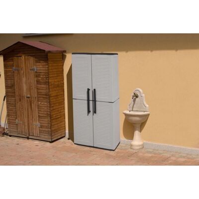 Dmora - Aufbewahrungsschrank mit verstellbaren Regalen - Made in Italy Dmora - Aufbewahrungsschrank mit verstellbaren Regalen - Made in Italy