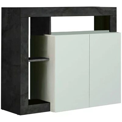 DMORA Weiße und Rost Credenza - Modernes 2-Türen Sideboard - Made in Italy DMORA Weiße und Rost Credenza - Modernes 2-Türen Sideboard - Made in Italy