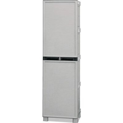 DMORA Armario de almacenamiento - Modular en polipropileno - Gris DMORA Armario de almacenamiento - Modular en polipropileno - Gris