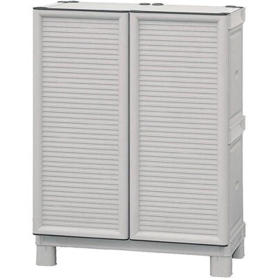 DMORA Armario de almacenamiento - 70x39h92cm, Gris Multiusos DMORA Armario de almacenamiento - 70x39h92cm, Gris Multiusos