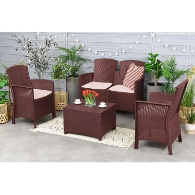 Dmora Gartenset - Outdoor Rattan Effekt 4-teilig Italien Dmora Gartenset - Outdoor Rattan Effekt 4-teilig Italien