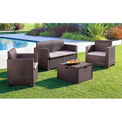 Dmora Outdoor-Möbelset - Rattan-Optik, 4 Plätze Dmora Outdoor-Möbelset - Rattan-Optik, 4 Plätze