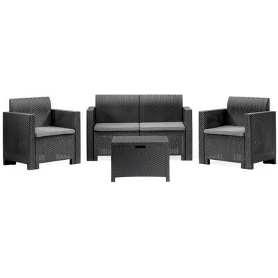 Dmora buiten lounge set - Rattan look met kussens Dmora buiten lounge set - Rattan look met kussens