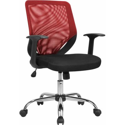 DMORA Daaro - Bürostuhl - Netz, Ergonomisch, Rot - Büromöbel DMORA Daaro - Bürostuhl - Netz, Ergonomisch, Rot - Büromöbel