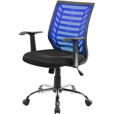 Silla de oficina Dfann de Dmora - Asiento ergonómico ajustable de malla - Negro y azul Silla de oficina Dfann de Dmora - Asiento ergonómico ajustable de malla - Negro y azul