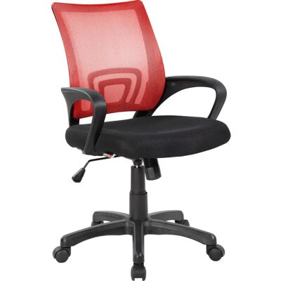 Dmora Dgell Bürostuhl - Netz, Verstellbar, Schwarz & Rot Dmora Dgell Bürostuhl - Netz, Verstellbar, Schwarz & Rot