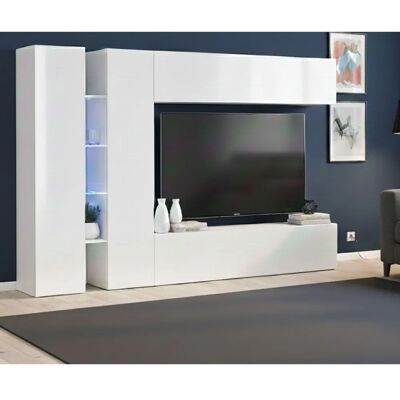 DMORA - Costanzo - Weiß Hochglanz - 280x30x180 cm - Wandregal DMORA - Costanzo - Weiß Hochglanz - 280x30x180 cm - Wandregal