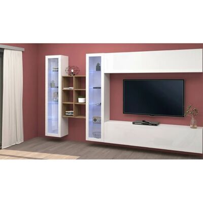 DMORA Demetrio Blanco y Roble Unidad de Pared - Tipo de pared DMORA Demetrio Blanco y Roble Unidad de Pared - Tipo de pared