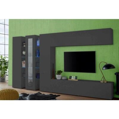 DMORA Wandmöbel - Modernes italienisches Wohnzimmer mit LED-Beleuchtung DMORA Wandmöbel - Modernes italienisches Wohnzimmer mit LED-Beleuchtung
