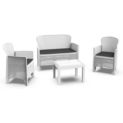 Conjunto de Muebles de Jardín Dmora Ostuni - Exterior, 2 Sillas, 1 Sofá, 1 Mesa Conjunto de Muebles de Jardín Dmora Ostuni - Exterior, 2 Sillas, 1 Sofá, 1 Mesa