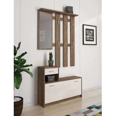 DMORA - Mobilier d'entrée moderne - Miroir, Rangement à chaussures, Armoire multifonction - Publicité DMORA - Mobilier d'entrée moderne - Miroir, Rangement à chaussures, Armoire multifonction - Publicité