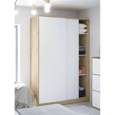 Dmora Waterbury Kleiderschrank - 2 Schiebetüren - 3 Regale - Kleiderstange Dmora Waterbury Kleiderschrank - 2 Schiebetüren - 3 Regale - Kleiderstange