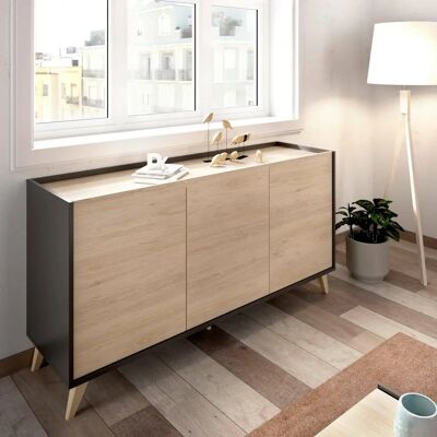 DMORA Avez Modernes Sideboard - 3-türen, 155x43x75 cm DMORA Avez Modernes Sideboard - 3-türen, 155x43x75 cm