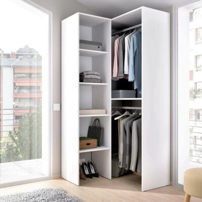 DMORA Bernina Kleiderschrank - Eckschrank - Weiß DMORA Bernina Kleiderschrank - Eckschrank - Weiß