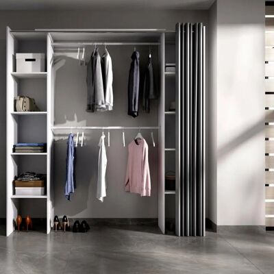 DMORA Kleiderschrank Manaslu - Erweiterbar, Weiß & Grau - 180x50x205cm DMORA Kleiderschrank Manaslu - Erweiterbar, Weiß & Grau - 180x50x205cm