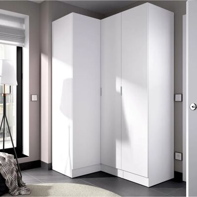 DMORA Meru Kleiderschrank - Eckschrank mit 3 Türen - Spanisch DMORA Meru Kleiderschrank - Eckschrank mit 3 Türen - Spanisch