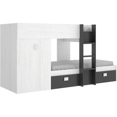 DMORA Cevedale Kinder-Hochbett - Reversibel, mit Kleiderschrank & Schubladen DMORA Cevedale Kinder-Hochbett - Reversibel, mit Kleiderschrank & Schubladen