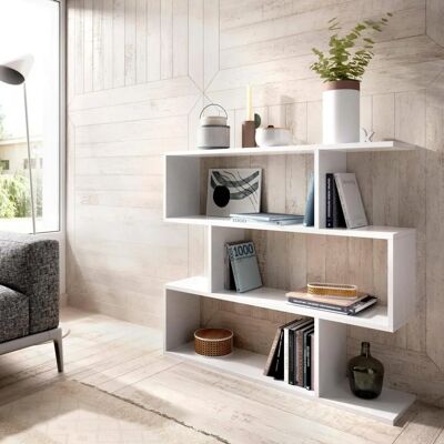 DMORA Misone Bücherregal - 3 Ablagen - Platzsparend Weiß Office DMORA Misone Bücherregal - 3 Ablagen - Platzsparend Weiß Office