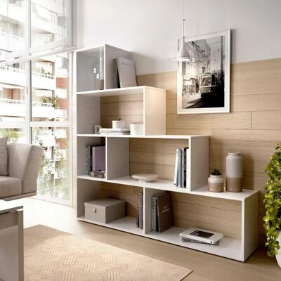 DMORA Libreria Orsaro 145x29h145 cm Weiß Mehrzweckbücherregal DMORA Libreria Orsaro 145x29h145 cm Weiß Mehrzweckbücherregal