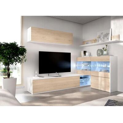 DMORA Adams Wandpaneel - Modulares Eckwohnzimmer mit LED-Licht DMORA Adams Wandpaneel - Modulares Eckwohnzimmer mit LED-Licht
