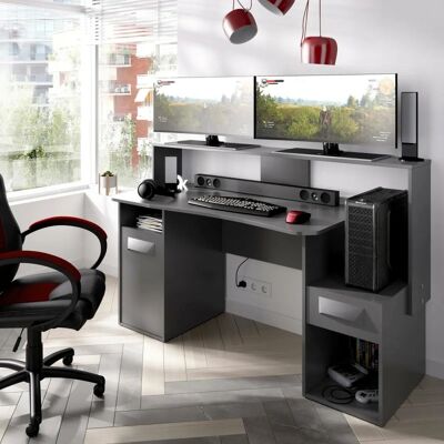 DMORA Escritorio Manos - Mesa moderna para gaming y estudio - Antracita DMORA Escritorio Manos - Mesa moderna para gaming y estudio - Antracita