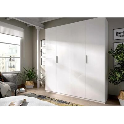 Garde-robe Dmaehl DMORA - 4 Portes, Blanc - Chambre - Publicité Garde-robe Dmaehl DMORA - 4 Portes, Blanc - Chambre - Publicité